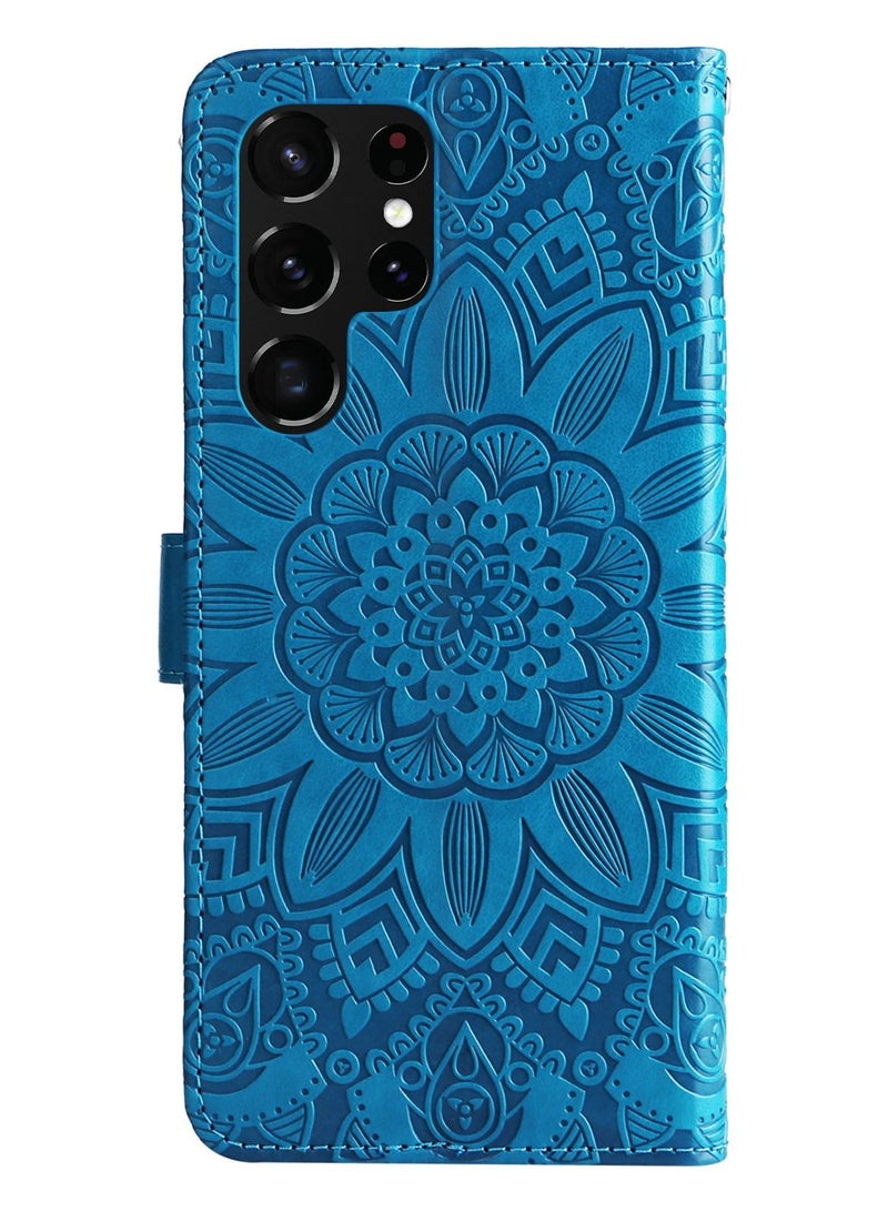 Suteni Heat Embossed Flip Cover Card Slots Leather Phone Case for Samsung - Image 2