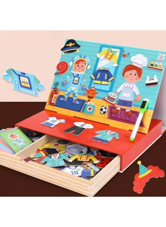 Career Dress-Up Puzzle – Wooden Job Role Dress-Up Toy for Toddlers – Fun and Educational Puzzle Game in Drawer Box for Kids Age 1-3 - Image 1