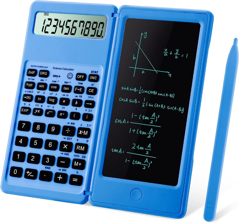 iPepul Scientific Calculators for Students, Blue Math Calculator with Notepad,10-Digit Large Screen, Classroom Must Haves for Middle High School Supplies & College （Blue） - Image 1