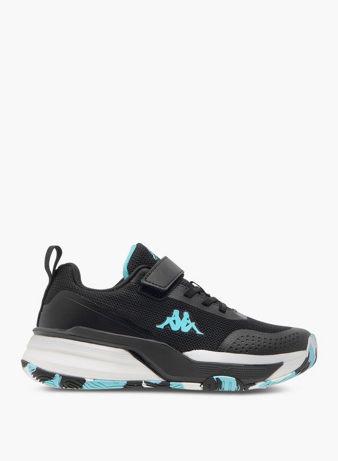 Kappa Girls' Logo Print Sports Shoes with Hook and Loop Closure  - Image 3