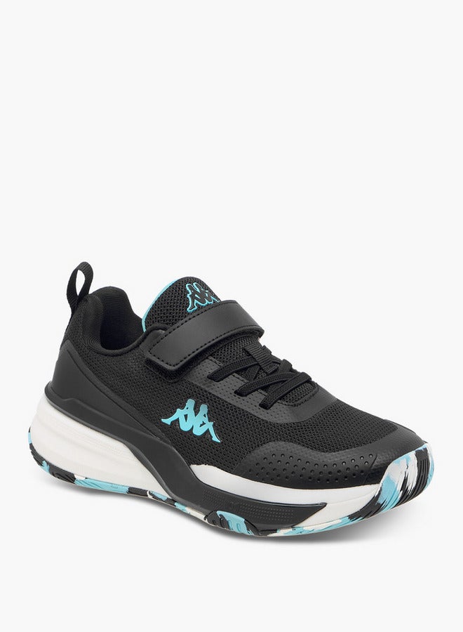 Kappa Girls' Logo Print Sports Shoes with Hook and Loop Closure  - Image 2