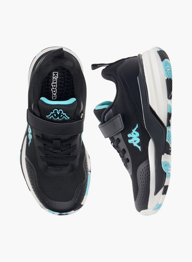 Kappa Girls' Logo Print Sports Shoes with Hook and Loop Closure  - Image 1