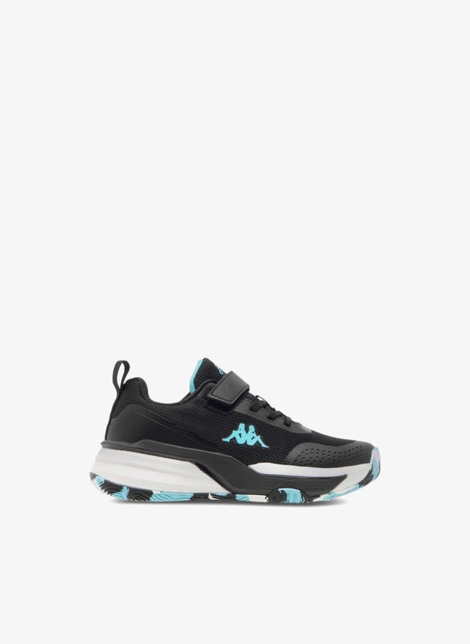 Kappa Girls' Logo Print Sports Shoes with Hook and Loop Closure - Image 1