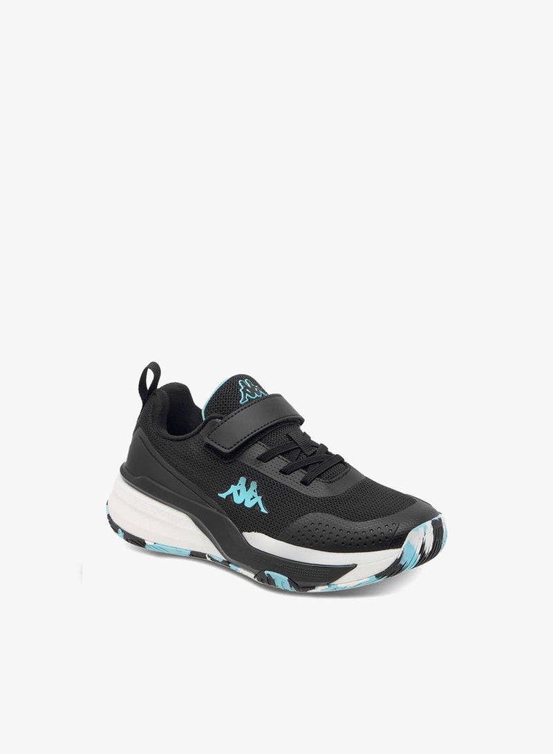 Kappa Girls' Logo Print Sports Shoes with Hook and Loop Closure - Image 2