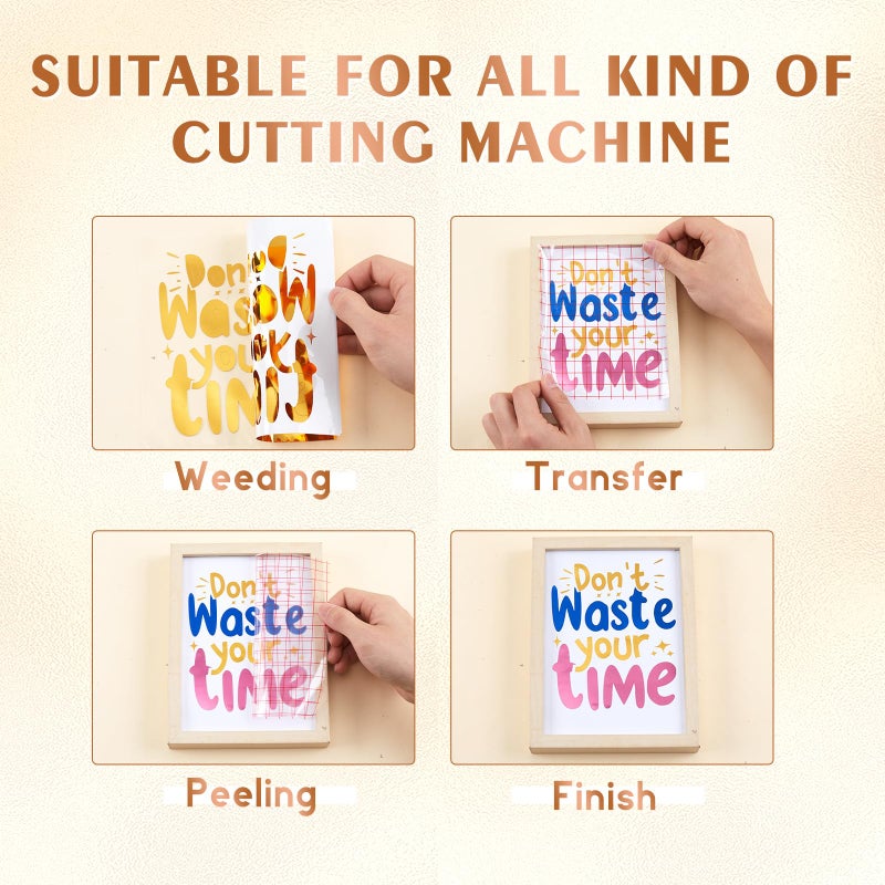 Tintnut Metallic Permanent Vinyl - 26 Sheets 12"x12" Multicolored Holographic Permanent Adhesive Vinyl for Cutting Machine,Waterproof Material for Home Decor Self Sticker - Image 3