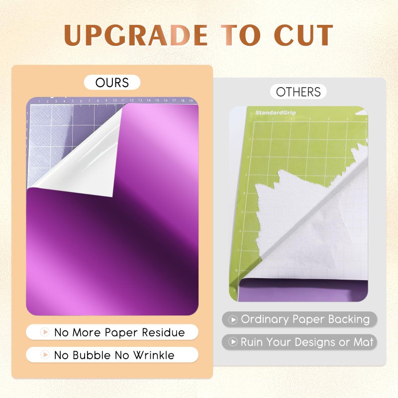 Tintnut Metallic Permanent Vinyl - 26 Sheets 12"x12" Multicolored Holographic Permanent Adhesive Vinyl for Cutting Machine,Waterproof Material for Home Decor Self Sticker - Image 4