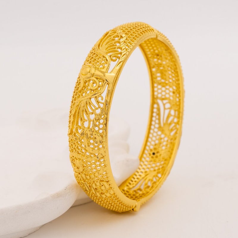 WU Hollow Buckle Peacock Bracelet - Ancient Hollow Phoenix Jewelry for Weddings, Wholesale Couple's  Bracelets - Image 4
