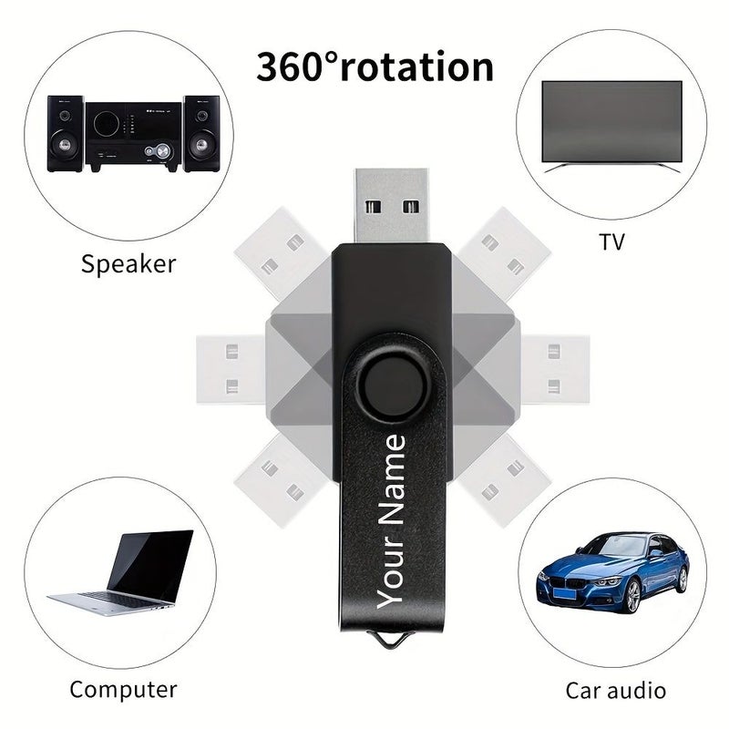 Custom USB Flash Drive Thumb Drive Memory Stick 128MB Black Storage Jump Drive USB 2.0 - Image 3