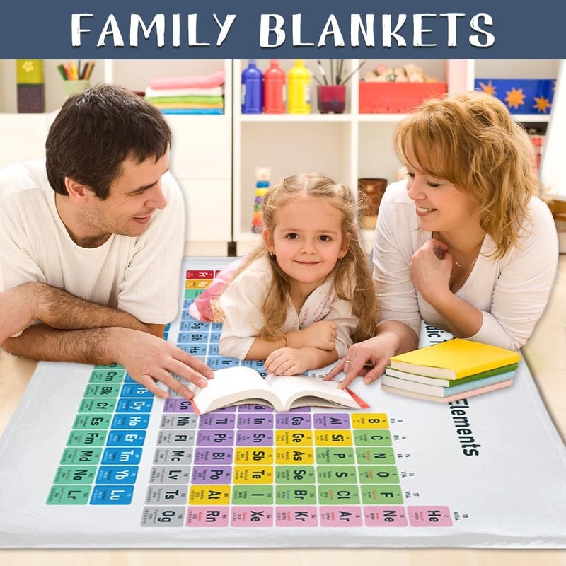 Periodic Table Flannel Throw Blanket - Soft Cozy Chemistry Science Blanket for Teen Birthday Gift, Home Use - Image 2