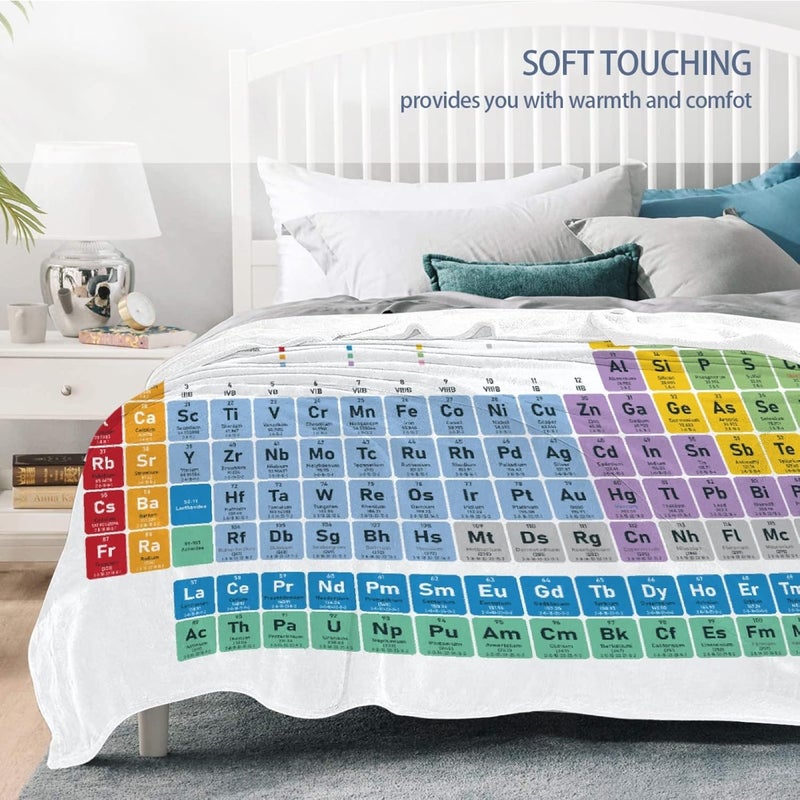 Periodic Table Flannel Throw Blanket - Soft Cozy Chemistry Science Blanket for Teen Birthday Gift, Home Use - Image 5