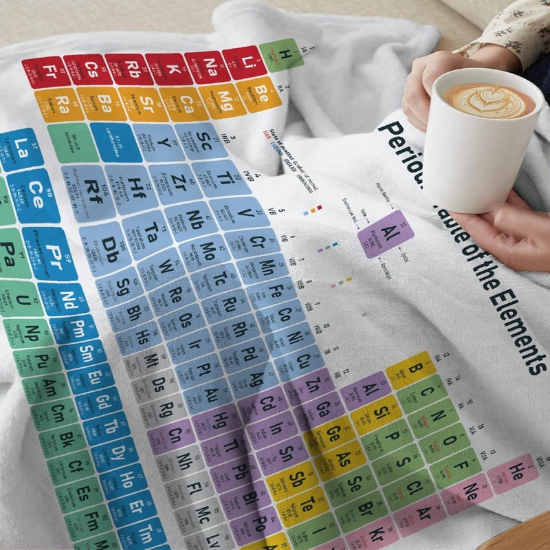 Periodic Table Flannel Throw Blanket - Soft Cozy Chemistry Science Blanket for Teen Birthday Gift, Home Use - Image 4