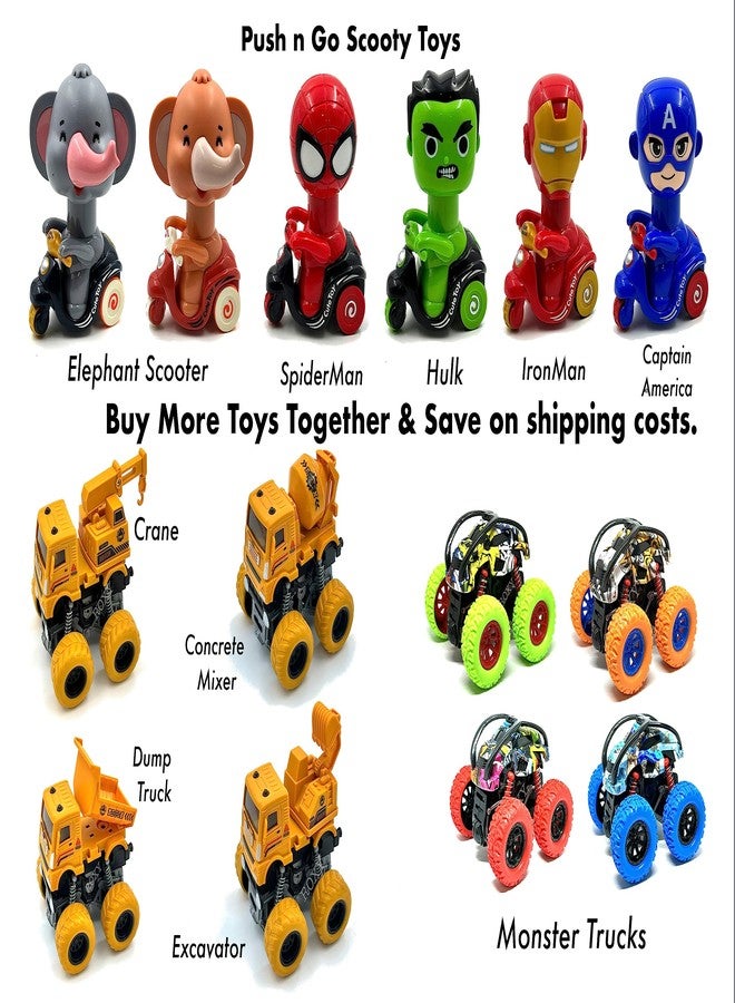 Toy Star لعبة مركبات البناء من توي ستار للأطفال - خلاطة خرسانة، حفارة، رافعة، شاحنة قلابة كبيرة الحجم بعجلات مانعة للانزلاق، سهلة الدفع، هدية مثالية للأولاد - Image 5