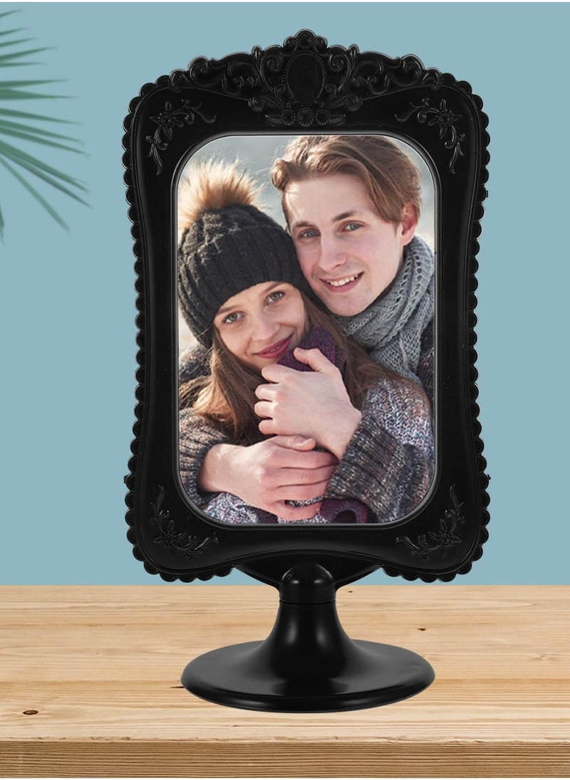 Standing Desktop Photo Frame, Photo Display Frame, Room Decor Double Two Sided Photo Frame, for Tabletop Display, Decorative Floral Design Home Décor, Photo Gallery, Art, More (Black) - Image 3