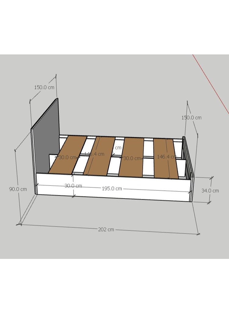 Furniture Store Modern bed - width 150 cm, length 195 cm, from Furniture Store. - Image 2