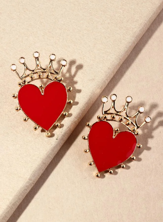 تايك تو أقراط بتصميم تاج وقلب