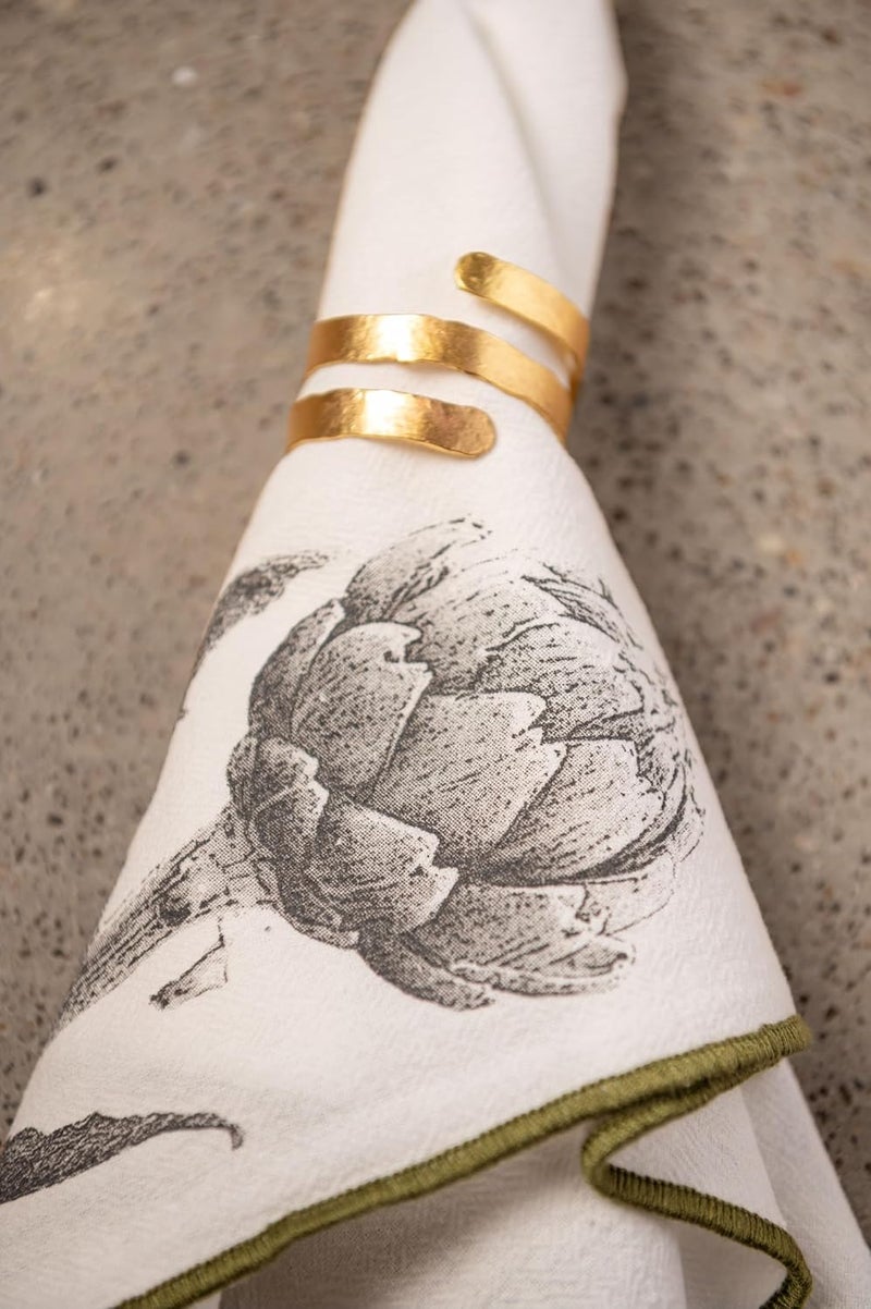 Karma MERROWED Edge Dinner Napkins S4 Dandelion - Image 3