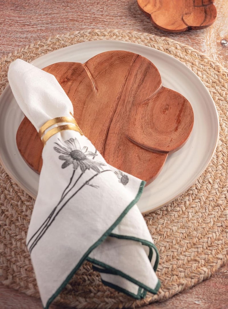 Karma MERROWED Edge Dinner Napkins S4 Dandelion - Image 4