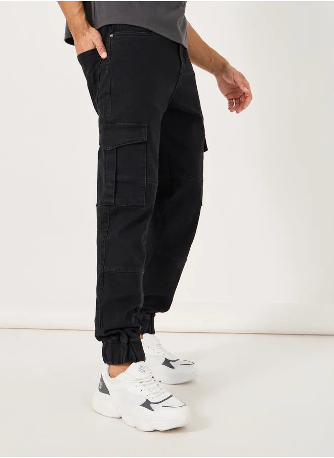 ستايلي Slim Cargo Jogger Jeans with Constructed Waistband