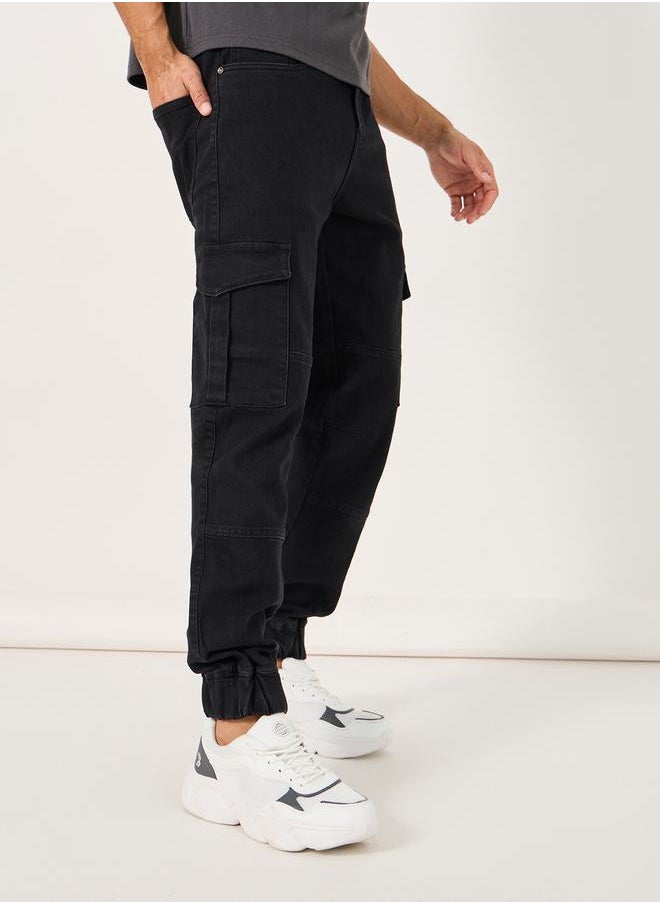 Styli - Slim Cargo Jogger Jeans with Constructed Waistband - Image 1