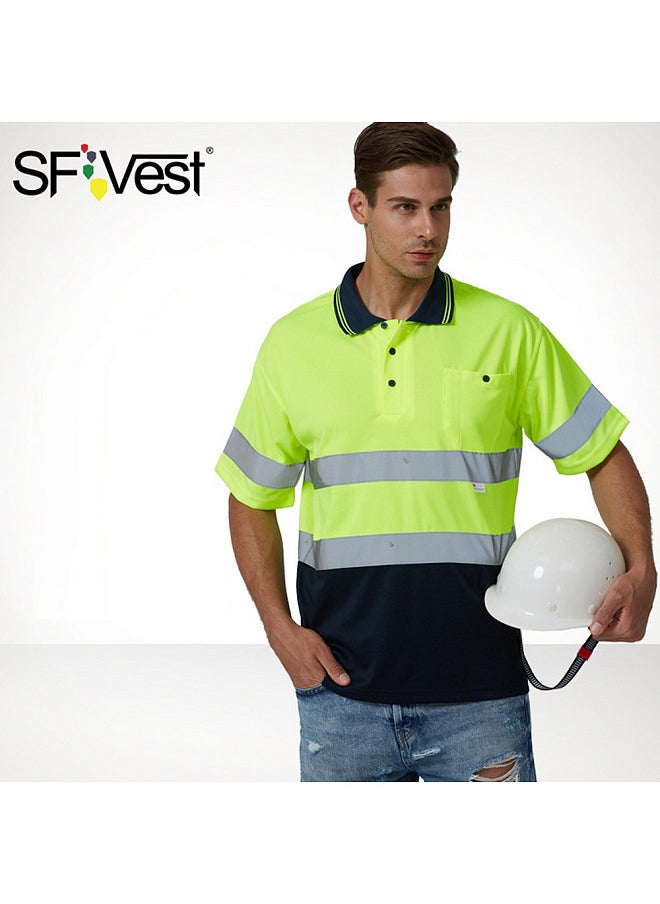 SFVest Safety Reflective Shirt, High Visible Short Sleeve Pocket T-Shirt, Silver Reflective Tapes Men's Moisture Wicking Safety Shirt, Working Clothes  - Image 5