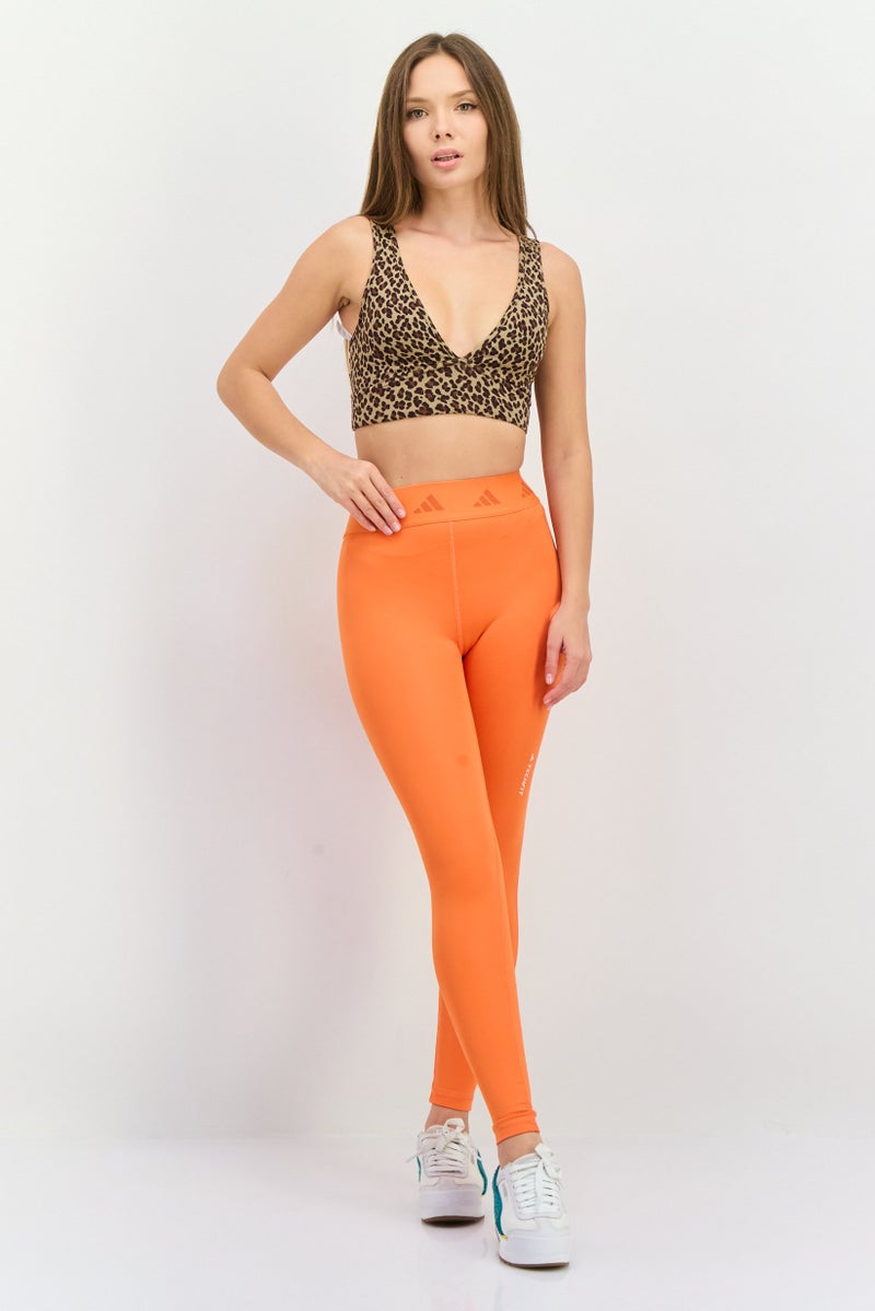 Adidas Women Sportswear Fit Outdoor Tights, Orange - Image 4