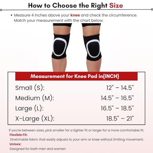 GYMIFIC knee padded support designed for maximum comfortable and protection during gym workouts, sports, and fitness training - ideal as a durable and flexible knee Pads (LARGE, WHITE) - Image 5