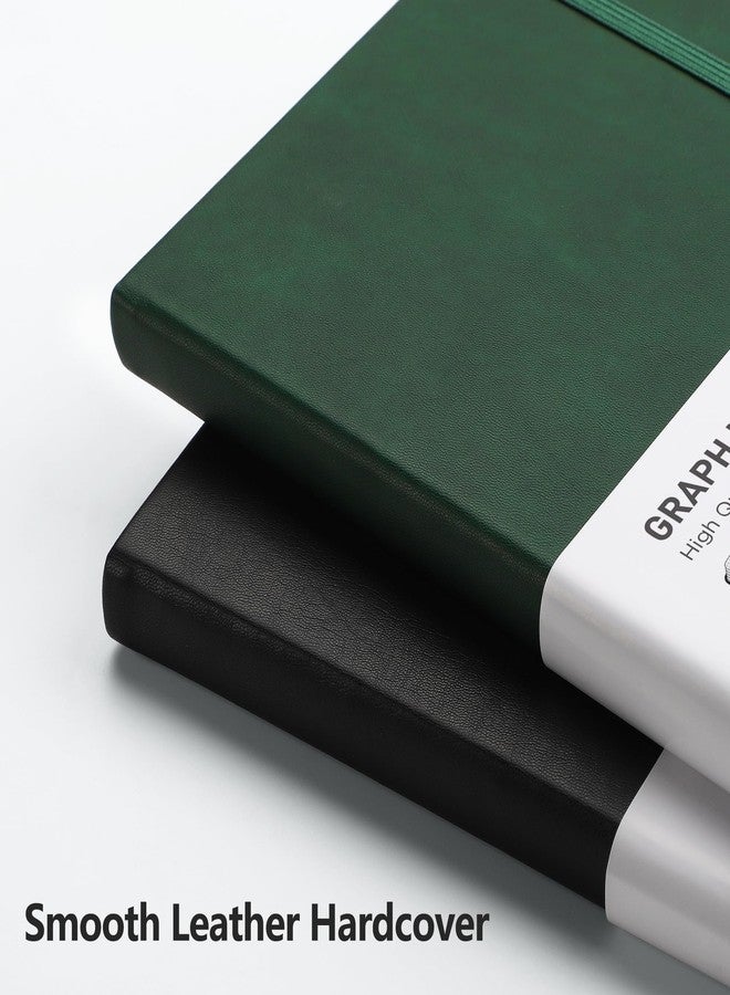 RETTACY Graph Grid Paper Notebook, 192 Pages, A5 Medium Size (5.7'' x 8.3''), 5 Squares per Inch, Leather Hardcover, 100 GSM Thick Paper, for School, Students, Math, Engineering (Dark Green) - Image 4