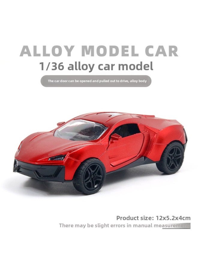 1:36 Baoshi Rambo Simulation Alloy Sports Car Model Children's Toys Back Force Car Model Ornaments Hot Cross-border-Color:SY-to Chew Red (window Box)  - Image 1