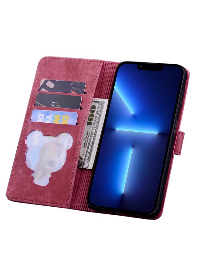 Zaboon Case For iPhone 13 Cartoon Sakura Cat Embossed Leather Case - Image 4