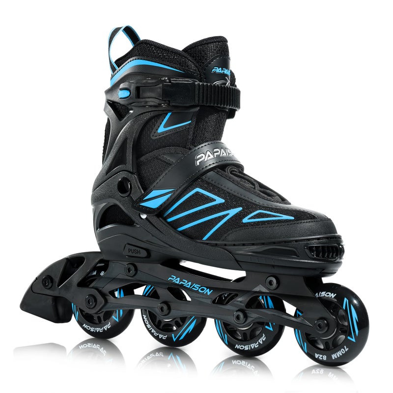 PAPAISON Boys Inline Skates Ages 5-8 8-12, Adjustable Size Beginner Roller Skates Blades for Kids Youth (Blue, Medium - Big Kid (1-4 US)) - Image 1