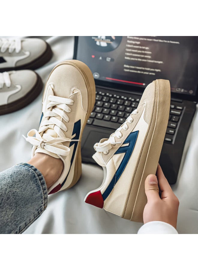 Pull Back Warrior Men's Casual Sneakers Spring Autumn Flat Comfortable Training Shoes Wxy-k811g Beige Gray Navy Blue Size 40 - Image 5