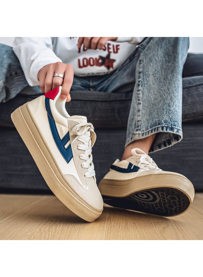 Pull Back Warrior Men's Casual Sneakers Spring Autumn Flat Comfortable Training Shoes Wxy-k811g Beige Gray Navy Blue Size 40 - Image 4