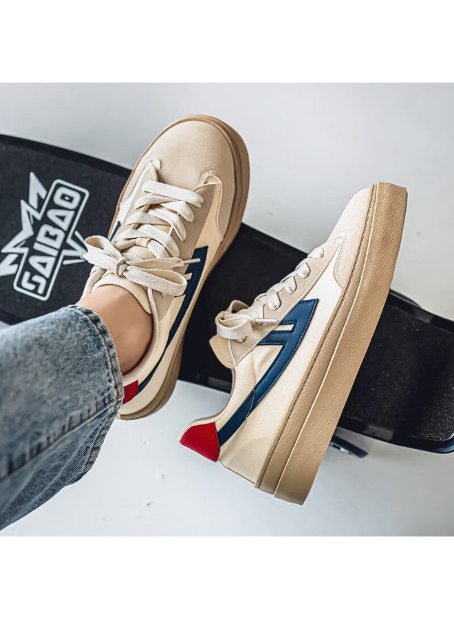 Pull Back Warrior Men's Casual Sneakers Spring Autumn Flat Comfortable Training Shoes Wxy-k811g Beige Gray Navy Blue Size 40 - Image 2