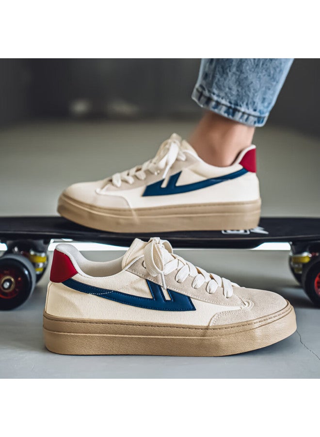 Pull Back Warrior Men's Casual Sneakers Spring Autumn Flat Comfortable Training Shoes Wxy-k811g Beige Gray Navy Blue Size 40 - Image 3