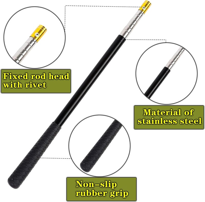 Wamlet Snake Hook Reptile Catcher Stick Tongs Rattlesnakes Grabber Pick-up Handling Tool Kit for Catching Controlling or Moving Python Copperhead (Small Snake Hook - Black) - Image 3
