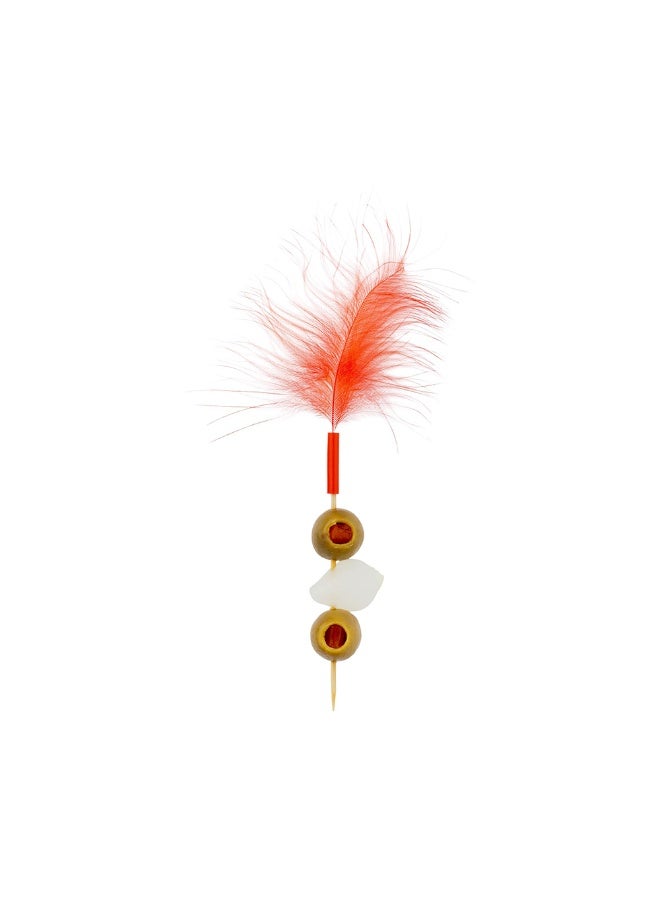 Restaurantware 6 Inch Party Toothpicks, 500 Disposable Cocktail Skewers - Fuzzy Feather Decoration, Sharp Tips, Assorted Bamboo Decorative Cocktail Picks, For Garnishes Or Appetizers  - Image 2