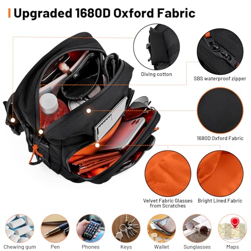 Oumurs Motorcycle Handlebar Bags,1680D Water-resistant Universal Bar bag American Flag Sissy Bar Bag Front Fork Storage Accessory Bag, For Softail Dyna Sportsters Dirt Bike Scooter E-bike Bicycle Blue - Image 3