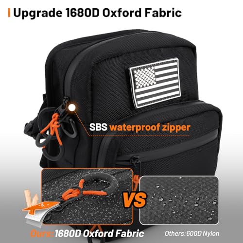 Oumurs Motorcycle Handlebar Bags,1680D Water-resistant Universal Bar bag American Flag Sissy Bar Bag Front Fork Storage Accessory Bag, For Softail Dyna Sportsters Dirt Bike Scooter E-bike Bicycle Blue - Image 5