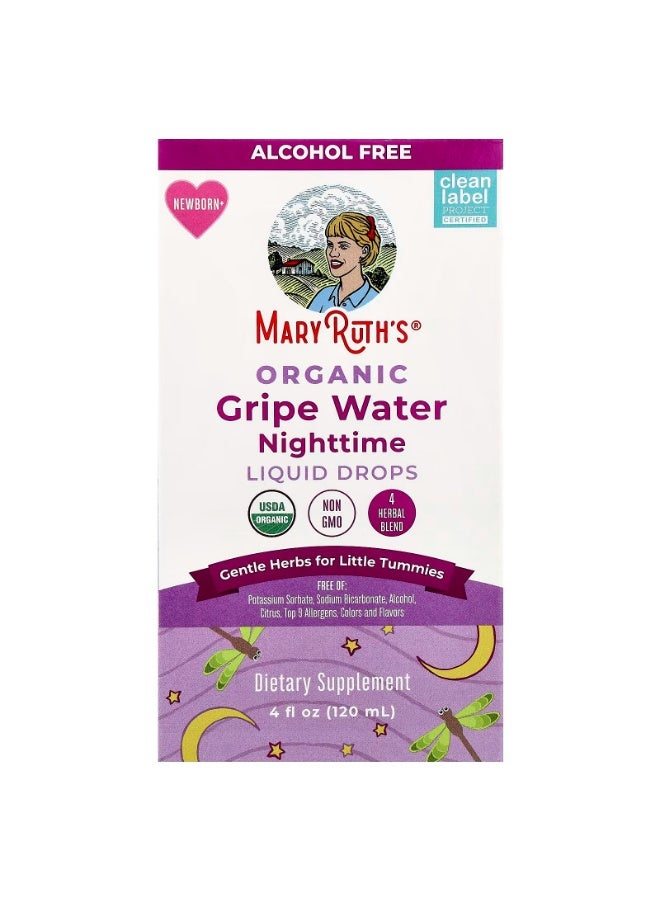 MaryRuth's Organic Gripe Water Nighttime Liquid Drops Newborn+ 4 fl oz (120 ml) - Image 1