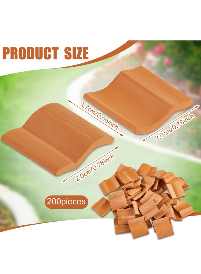 SOLARAE Roof Tiles Model Building Set Miniature Tiles Roof Tiles Dollhouse Shingles Fake Tiles Model Landscape Accessories for DIY Kitchen Garden Diorama Roofing (Red,60 Pieces) - Image 2