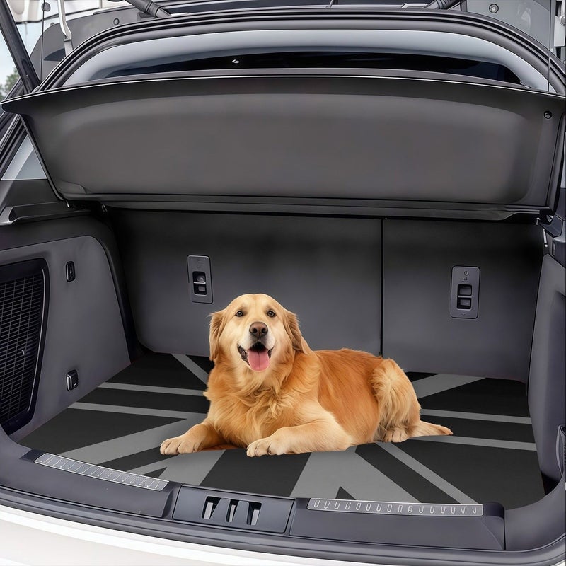 1pc Car Trunk Mat Minimalist Grayscale Union Jack Design Durable And Stylish Car Interior Decoration Perfect Fit For Various Car Models Easy To Clean And Install - Image 3