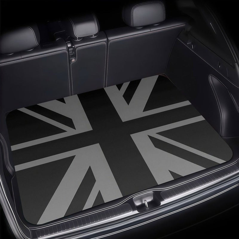 1pc Car Trunk Mat Minimalist Grayscale Union Jack Design Durable And Stylish Car Interior Decoration Perfect Fit For Various Car Models Easy To Clean And Install - Image 1