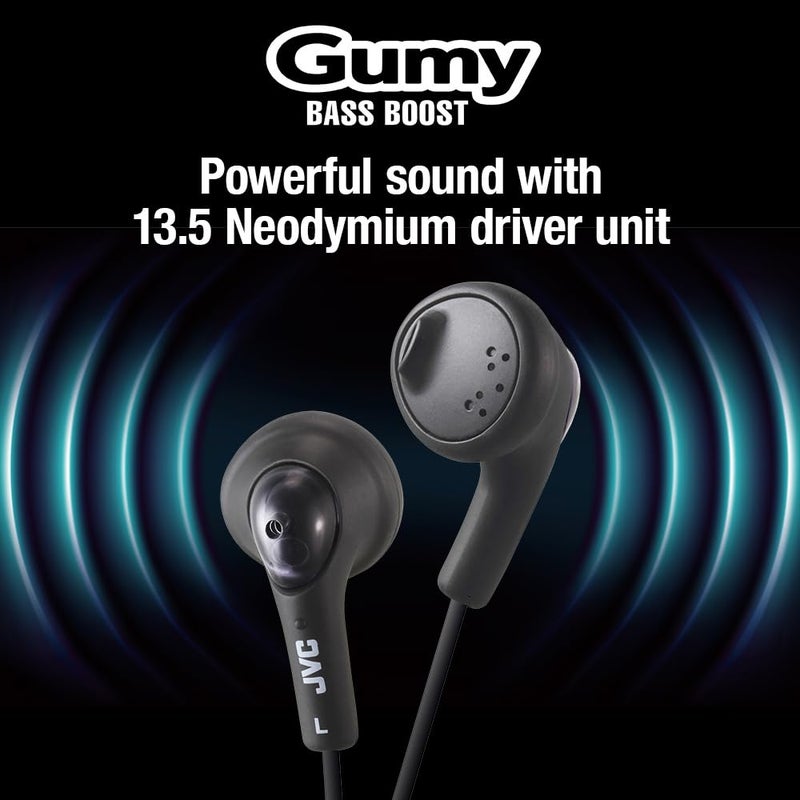 JVC HAF160B Gumy Ear Bud Headphone Black - Image 4