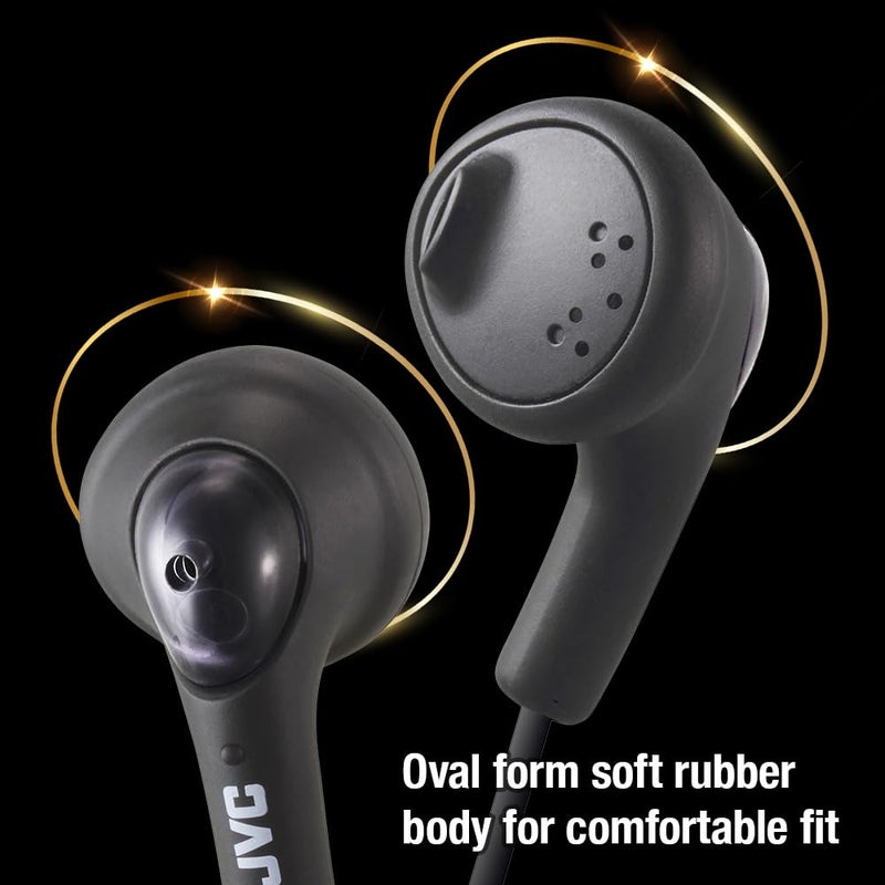 JVC HAF160B Gumy Ear Bud Headphone Black - Image 3
