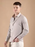 Beyoung Dusty Pink Solid Regular Fit Shirt