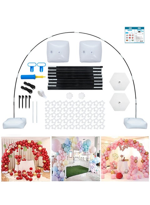Half Round Balloon Arch Kit,Large Backdrop Frame Stand with 2 Bases,Party Balloon Stand for Birthday/Anniversary/Graduation/Wedding(Without Balloons)