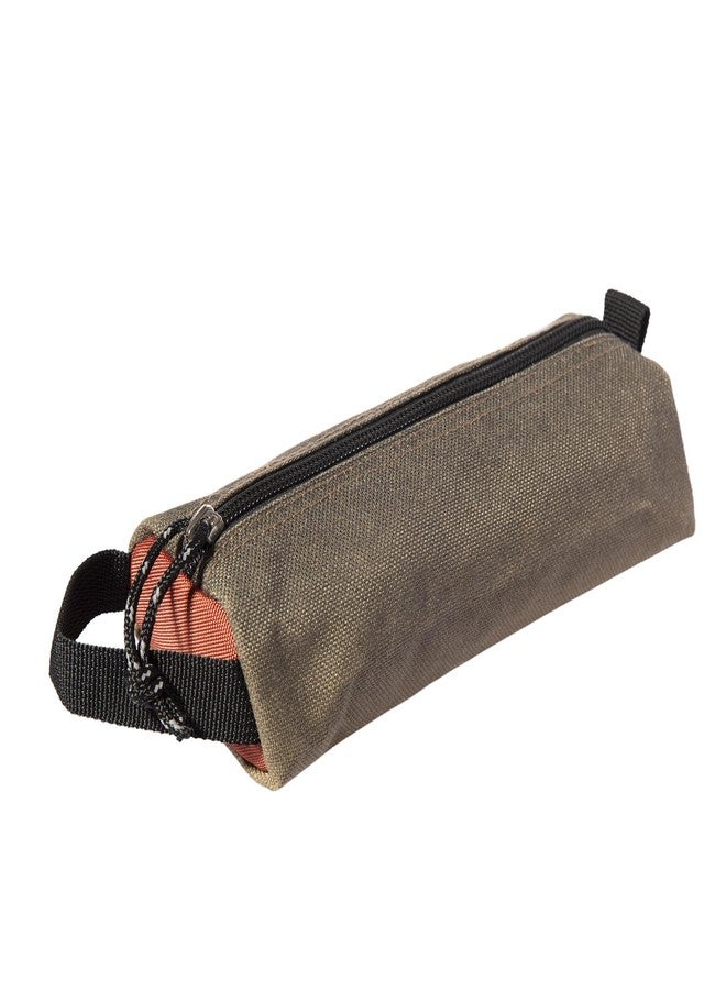 RE ROUGH ENOUGH Rough Enough Small Pencil Pouch Case Bag Beige Cordura for Boys Girls Kids Adults School, Office, Art Supplies, Stationary - Image 1