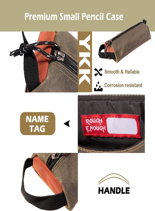 RE ROUGH ENOUGH Rough Enough Small Pencil Pouch Case Bag Beige Cordura for Boys Girls Kids Adults School, Office, Art Supplies, Stationary - Image 4