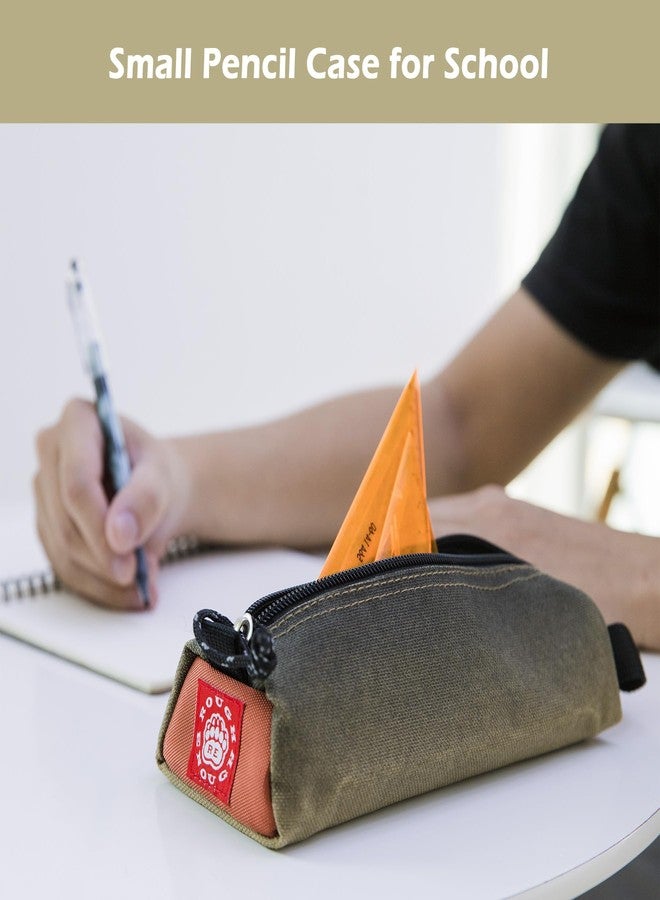 RE ROUGH ENOUGH Rough Enough Small Pencil Pouch Case Bag Beige Cordura for Boys Girls Kids Adults School, Office, Art Supplies, Stationary - Image 2