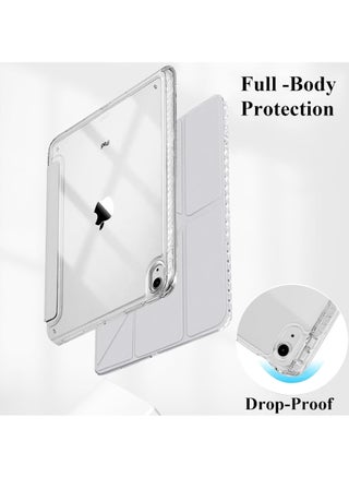 Case for iPad (A16) 11th Generation 11 Inch 2025, iPad 10th Generation 10.9 inch 2022 with Pencil Holder, 6-in-1 Multiple Viewing Angles Y-Shaped Stand, Transparent Back Cover - view 4